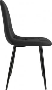 Szchara Krzesło Masimo czarne welur z czarnymi nóżkami 3