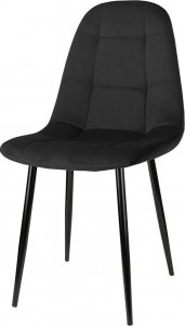 Szchara Krzesło Masimo czarne welur z czarnymi nóżkami 6