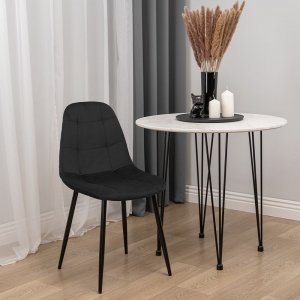 Szchara Krzesło Masimo czarne welur z czarnymi nóżkami 9