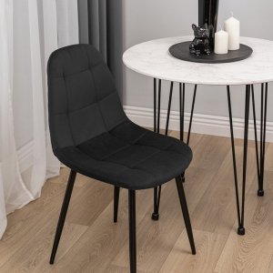 Szchara Krzesło Masimo czarne welur z czarnymi nóżkami 10