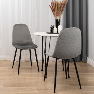 Szchara KRZESŁO TAPICEROWANE SZARE WELUROWE NOWOCZESNE 12