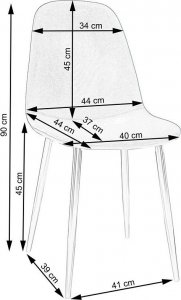 Szchara KRZESŁO TAPICEROWANE SZARE WELUROWE NOWOCZESNE 2