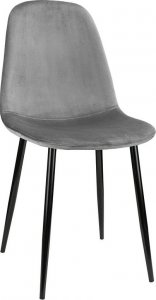 Szchara KRZESŁO TAPICEROWANE SZARE WELUROWE NOWOCZESNE 3