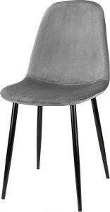 Szchara KRZESŁO TAPICEROWANE SZARE WELUROWE NOWOCZESNE 4