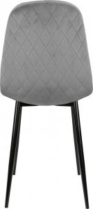 Szchara KRZESŁO TAPICEROWANE SZARE WELUROWE NOWOCZESNE 6