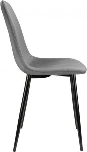 Szchara KRZESŁO TAPICEROWANE SZARE WELUROWE NOWOCZESNE 7