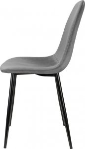 Szchara KRZESŁO TAPICEROWANE SZARE WELUROWE NOWOCZESNE 8