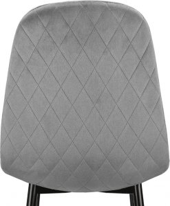 Szchara KRZESŁO TAPICEROWANE SZARE WELUROWE NOWOCZESNE 9