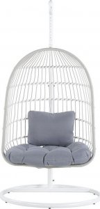 Beliani Fotel wiszący ze stojakiem biały ALLERA! 3