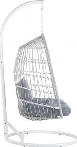 Beliani Fotel wiszący ze stojakiem biały ALLERA! 4