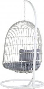 Beliani Fotel wiszący ze stojakiem biały ALLERA! 5