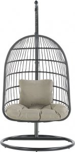 Beliani Fotel wiszący ze stojakiem czarny ALLERA! 3