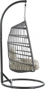 Beliani Fotel wiszący ze stojakiem czarny ALLERA! 4