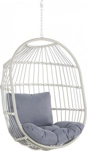 Beliani Fotel wiszący ze stojakiem z technorattanu biały ALBA! 6