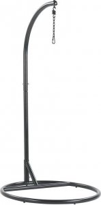 Beliani Fotel wiszący ze stojakiem z technorattanu czarny ALBA! 7