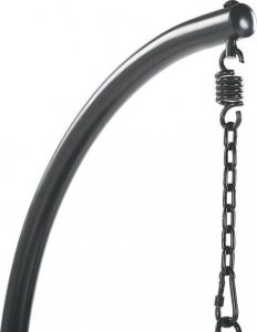 Beliani Fotel wiszący ze stojakiem z technorattanu czarny ALBA! 8