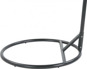 Beliani Fotel wiszący ze stojakiem z technorattanu czarny ALBA! 9