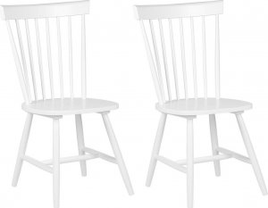 Beliani Lumarko Zestaw 2 krzeseł do jadalni drewniany biały BURGES! 1