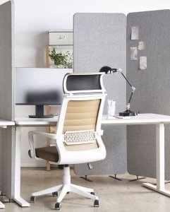 Beliani 3-panelowa akustyczna ścianka działowa 184 x 184 cm jasnoszara STANDI! 11