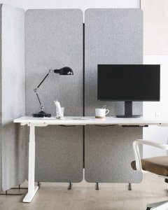 Beliani 3-panelowa akustyczna ścianka działowa 184 x 184 cm jasnoszara STANDI! 12