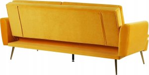 Beliani Sofa rozkładana welurowa żółta VETTRE! 5