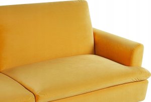 Beliani Sofa rozkładana welurowa żółta VETTRE! 6