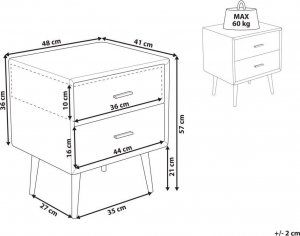 Beliani Szafka nocna szara ESSONNE! 8