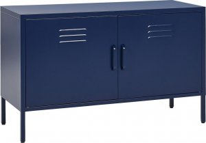 Beliani Szafka dwudrzwiowa metalowa ciemnoniebieska URIA! 9