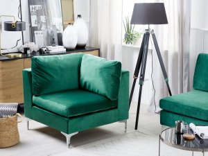 Beliani Moduł narożny welurowy zielony EVJA! 2