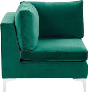 Beliani Moduł narożny welurowy zielony EVJA! 5