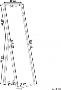 Beliani Lustro stojące 40 x 140 cm złote TORCY! 7