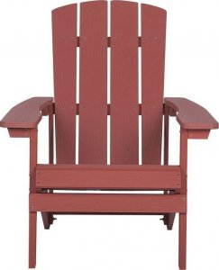 Beliani Krzesło ogrodowe z podnóżkiem czerwone ADIRONDACK! 4