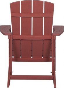 Beliani Krzesło ogrodowe z podnóżkiem czerwone ADIRONDACK! 6