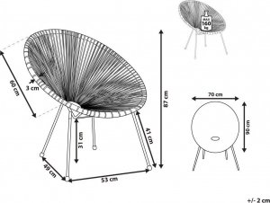 Beliani Krzesło z technorattanu niebieskie ACAPULCO II! 9
