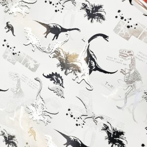 Papier biały dinozaury do prezentów 57cmx20m 20m336 1