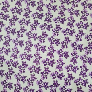 Papier beżowy fiolet kwiaty do 57cmx2m 2m207 1