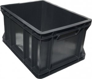 qBox Pojemnik transportowy 1/2 EURO 220 wym. 400 x 300 x 220 mm (kolor czarny) 1