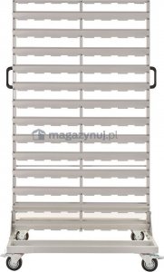 qBox Regał do pojemników warsztatowych, jezdny. Wym: 1740x940x700mm 208 pojemników (Regał bez pojemników) 2