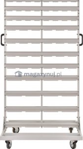 qBox Regał do pojemników warsztatowych, jezdny. Wym: 1740x940x700mm 120 pojemników (Regał z pojemnikami) 2