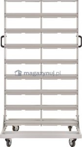 qBox Regał do pojemników warsztatowych, jezdny. Wym: 1740x940x700mm 64 pojemniki (Regał z pojemnikami) 3