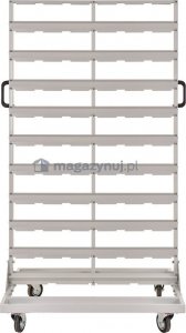 qBox Regał do pojemników warsztatowych, jezdny. Wym: 1740x940x700mm 120 pojemników - takie same (Regał z pojemnikami) 3