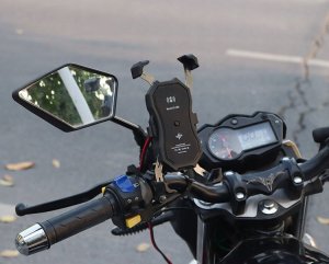 Korbi MOTOCYKLOWY UCHWYT TELEFON INDUKCYJNY QI QC3.0 2