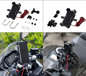 Korbi MOTOCYKLOWY UCHWYT TELEFON INDUKCYJNY QI QC3.0 4