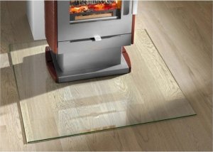 Hurtex Podstawa szklana hartowana - szyba pod Piec lub Kominek 80x60 cm 3