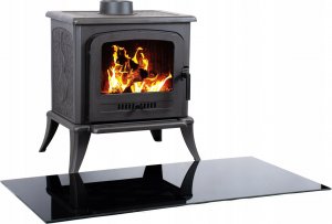 Hurtex Podstawa szklana hartowana - szyba pod Piec lub Kominek 100x80 cm CZARNA 2