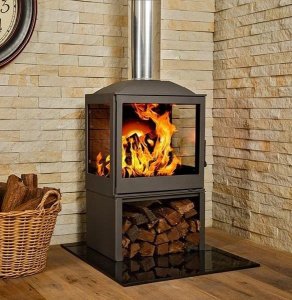 Hurtex Podstawa szklana hartowana - szyba pod Piec lub Kominek 100x80 cm CZARNA 4