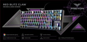 Klawiatura PREYON Red Blitz Claw Gateron Red (PRBC87B) 11