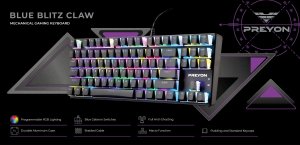 Klawiatura PREYON Blue Blitz Claw Gateron Blue (PBBC87B) 9