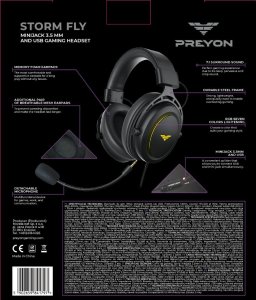 Słuchawki PREYON Storm Fly Czarne (PSF53B) 8
