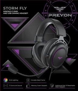 Słuchawki PREYON Storm Fly Czarne (PSF53B) 9